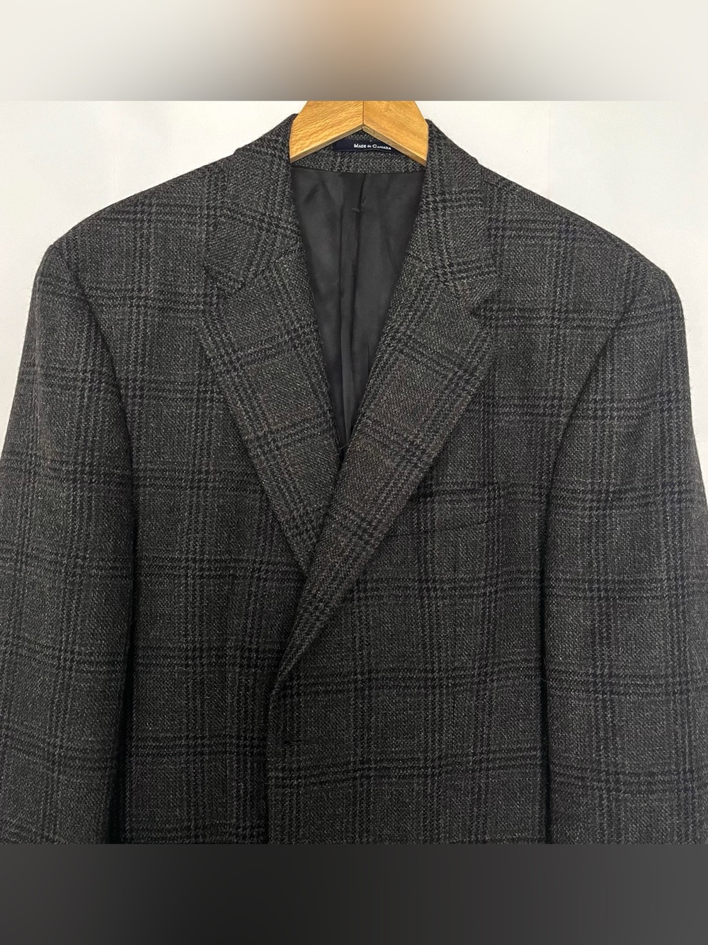 Ralph Lauren Chaps Sport Coat Plaid Wool Alpaca Blazer Jacket Size 42R Gray Blue - Picture 2 of 16